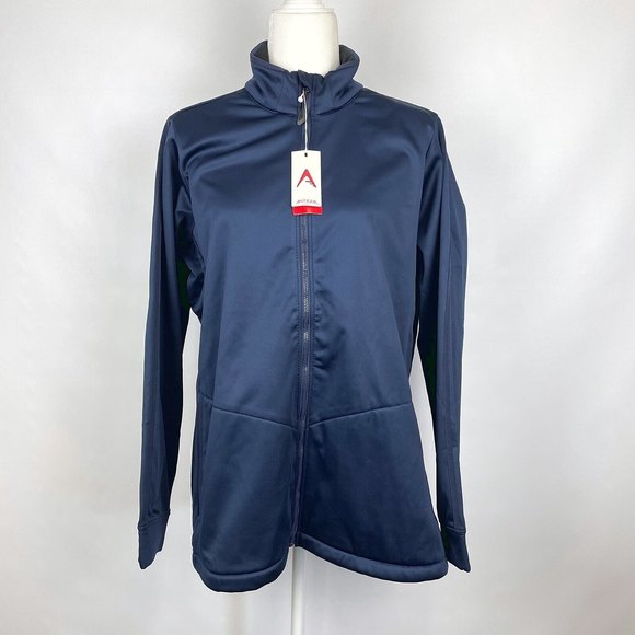 NWT Antigua Women's Sz XXL Navy Blue Full Zip 100% Polyester Golf Jacket 101054 - Picture 1 of 11